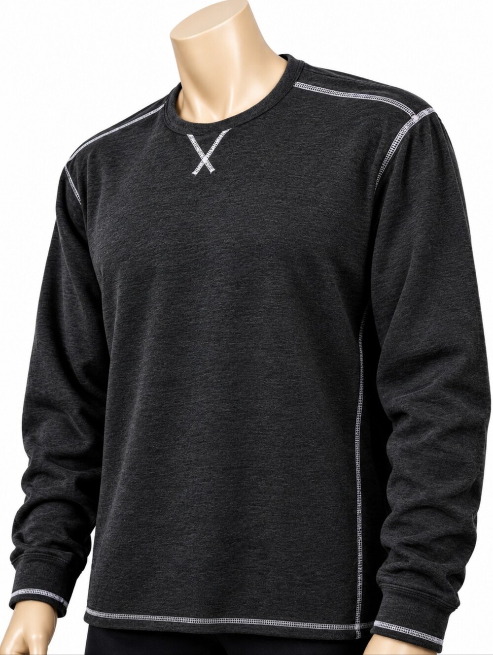 Spalding Shirt Men 2XL Blk Knit Norm Cottage Boho Y2k Gothic Punk(4D)